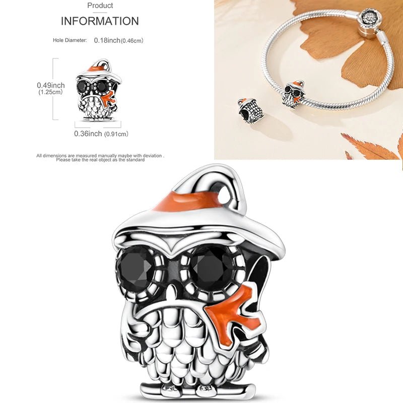 Vogel Charm Anhänger 925 Sterling Silber – Eule, Papagei & Flamingo mit Zirkonia für Bettelarmband - CharmsLuv