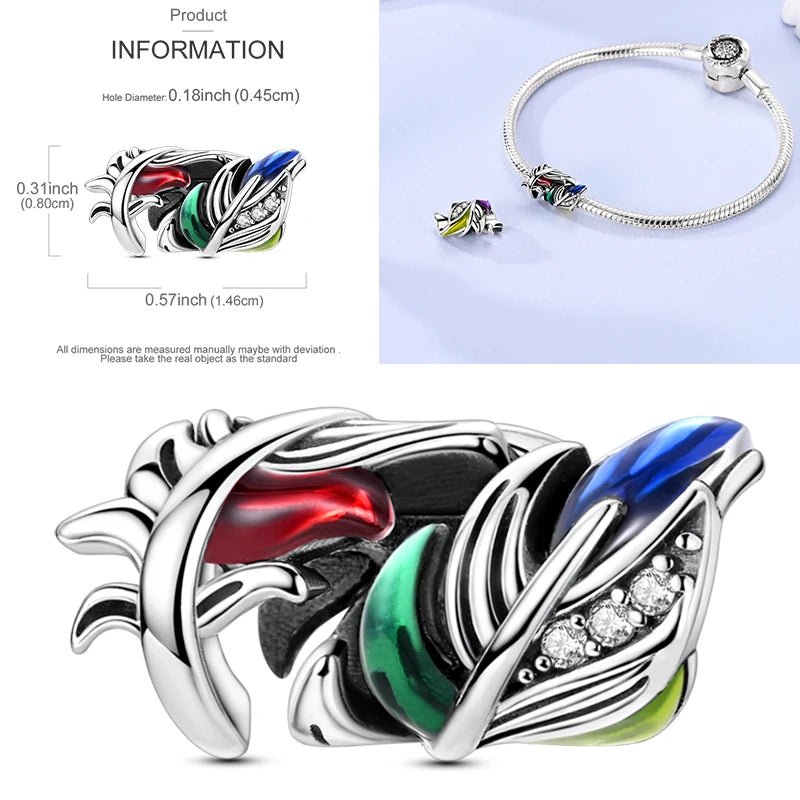 Vogel Charm Anhänger 925 Sterling Silber – Eule, Papagei & Flamingo mit Zirkonia für Bettelarmband - CharmsLuv