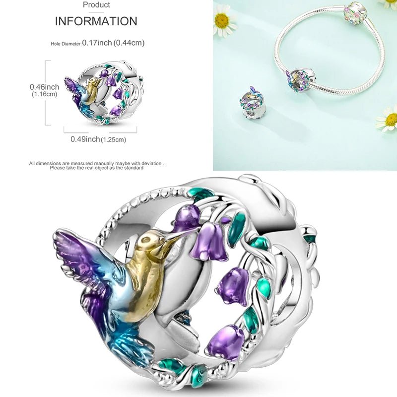 Vogel Charm Anhänger 925 Sterling Silber – Eule, Papagei & Flamingo mit Zirkonia für Bettelarmband - CharmsLuv