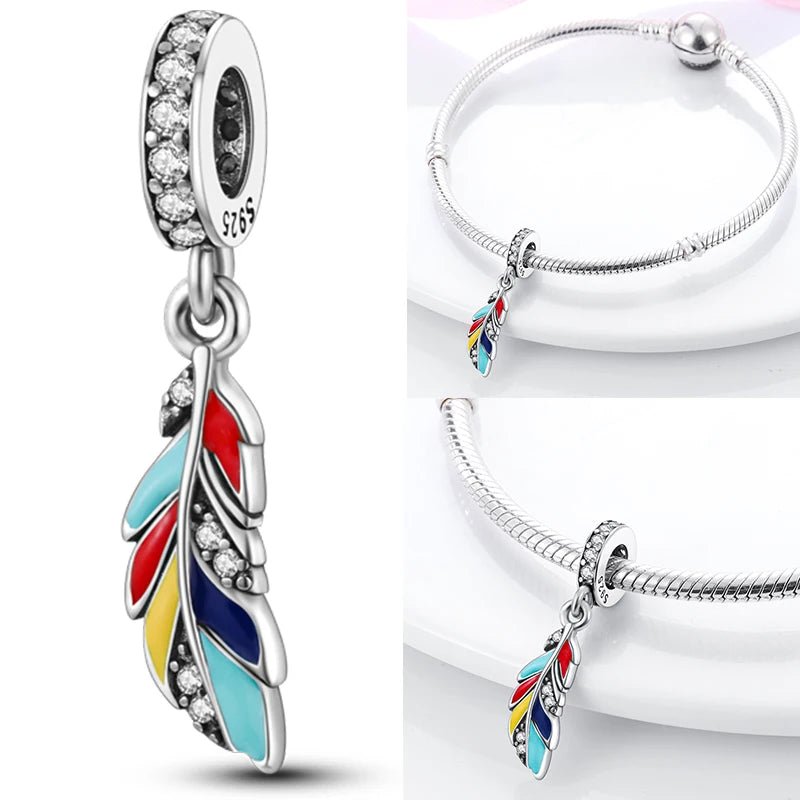 Vogel Charm Anhänger 925 Sterling Silber – Eule, Papagei & Flamingo mit Zirkonia für Bettelarmband - CharmsLuv