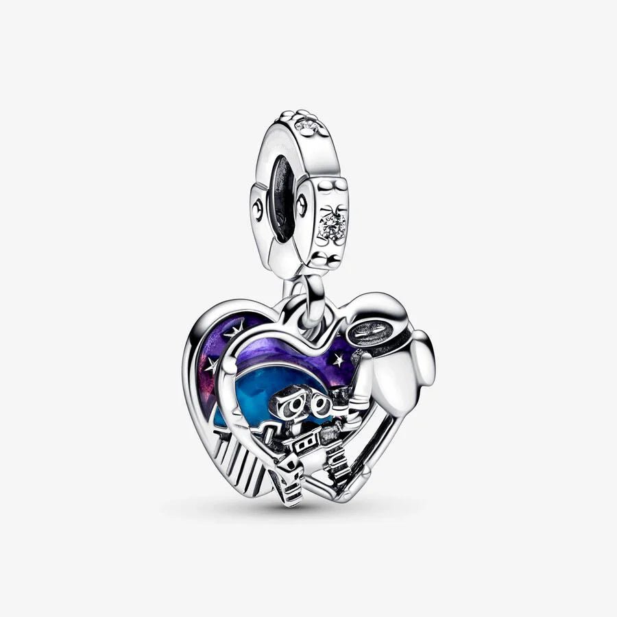 Wall - E &amp; Eve Charm Anhänger 925 Sterling Silber – Liebes - Charm mit Gravur für Bettelarmband - CharmsLuv