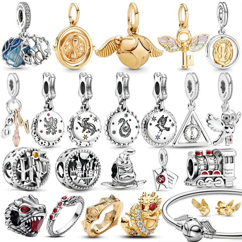 Zauberer Charm Anhänger 925 Sterling Silber – Harry Potter Symbole & Figuren für Bettelarmband - CharmsLuv